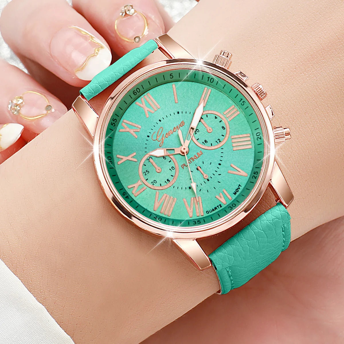8PCS/Set Fashion Women Watches Casual Ladies Quartz Watch for Girls Clock Gift Reloj Mujer（Without Box）