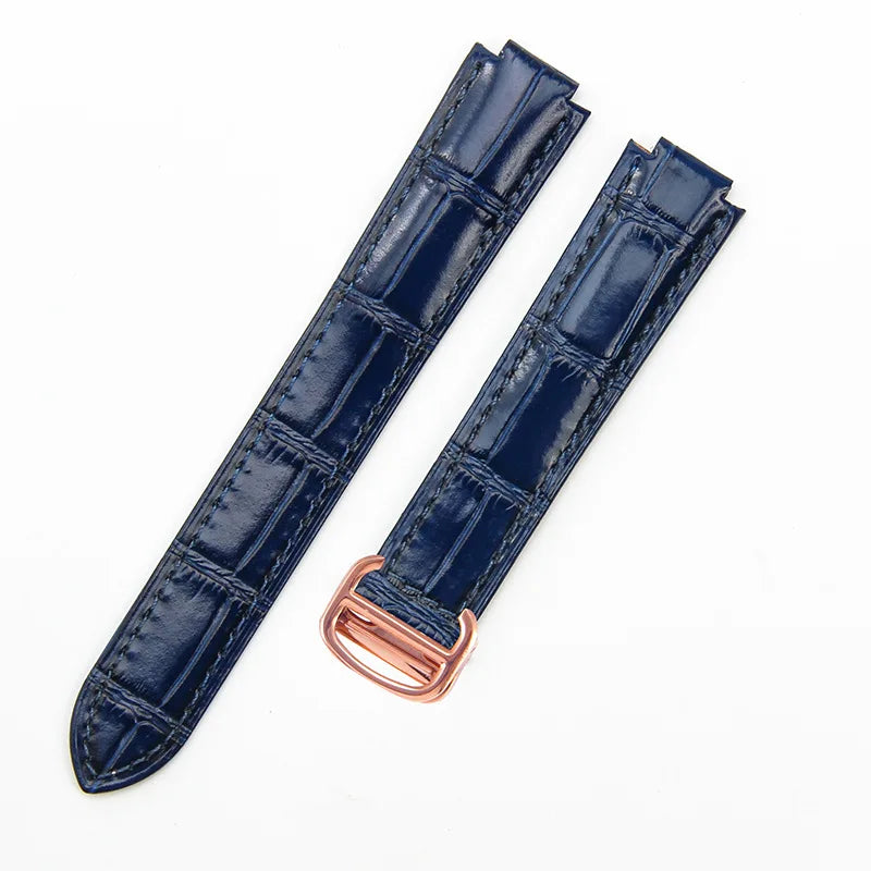Applicable Cartier Blue Balloon Watch Strap Genuine Leather Unisex Original Folding Buckle Tail Bulge Cowhide Accessories14mm16m