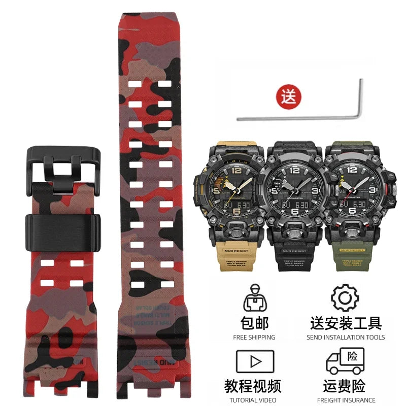 For G-SHOCK Casio Watch Band for Men's Second Generation Big Mud King Modified GWG2000 GWG-2000 GWG-2040 Resin Rubber Strap
