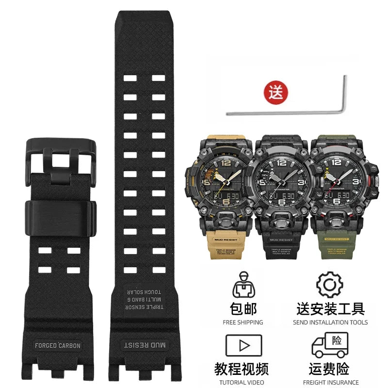For G-SHOCK Casio Watch Band for Men's Second Generation Big Mud King Modified GWG2000 GWG-2000 GWG-2040 Resin Rubber Strap