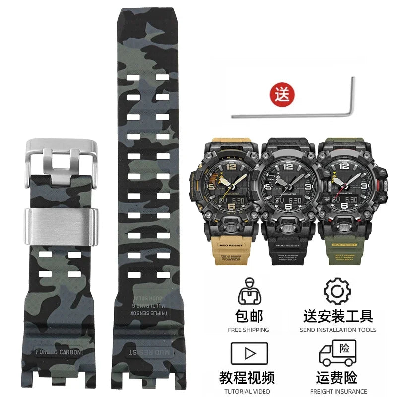For G-SHOCK Casio Watch Band for Men's Second Generation Big Mud King Modified GWG2000 GWG-2000 GWG-2040 Resin Rubber Strap