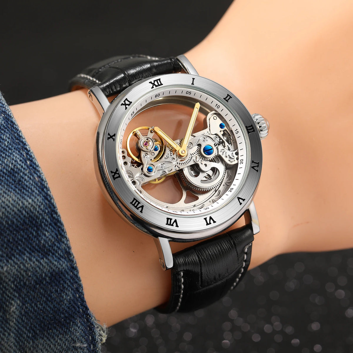 2026 Original Luxury Steel Skeleton Tourbillon Automatic Watches Men Leather Mechanical Waterproof Luminous Elegant Wrist Clock