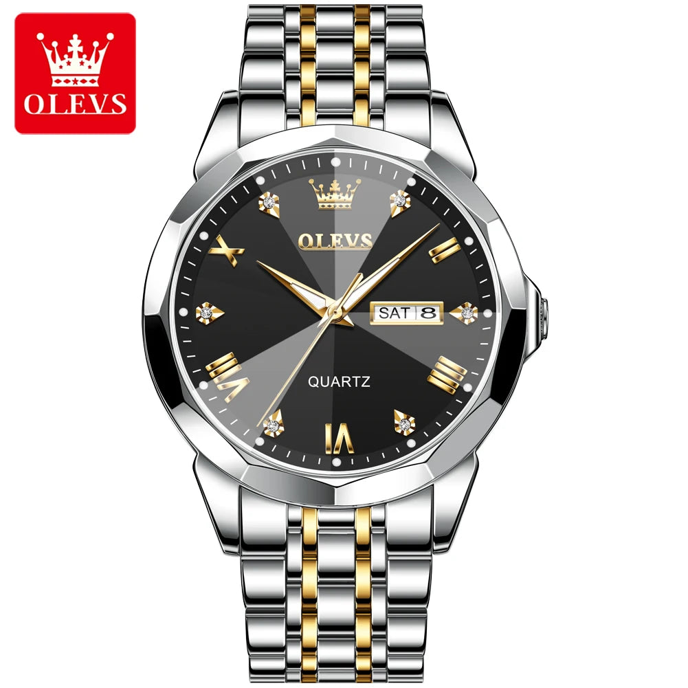 OLEVS Brand 9931 New Quartz Stainless Steel Strap Man Wristwatch Retro Hot Style Great Quality Fashion Waterproof Watch for Men