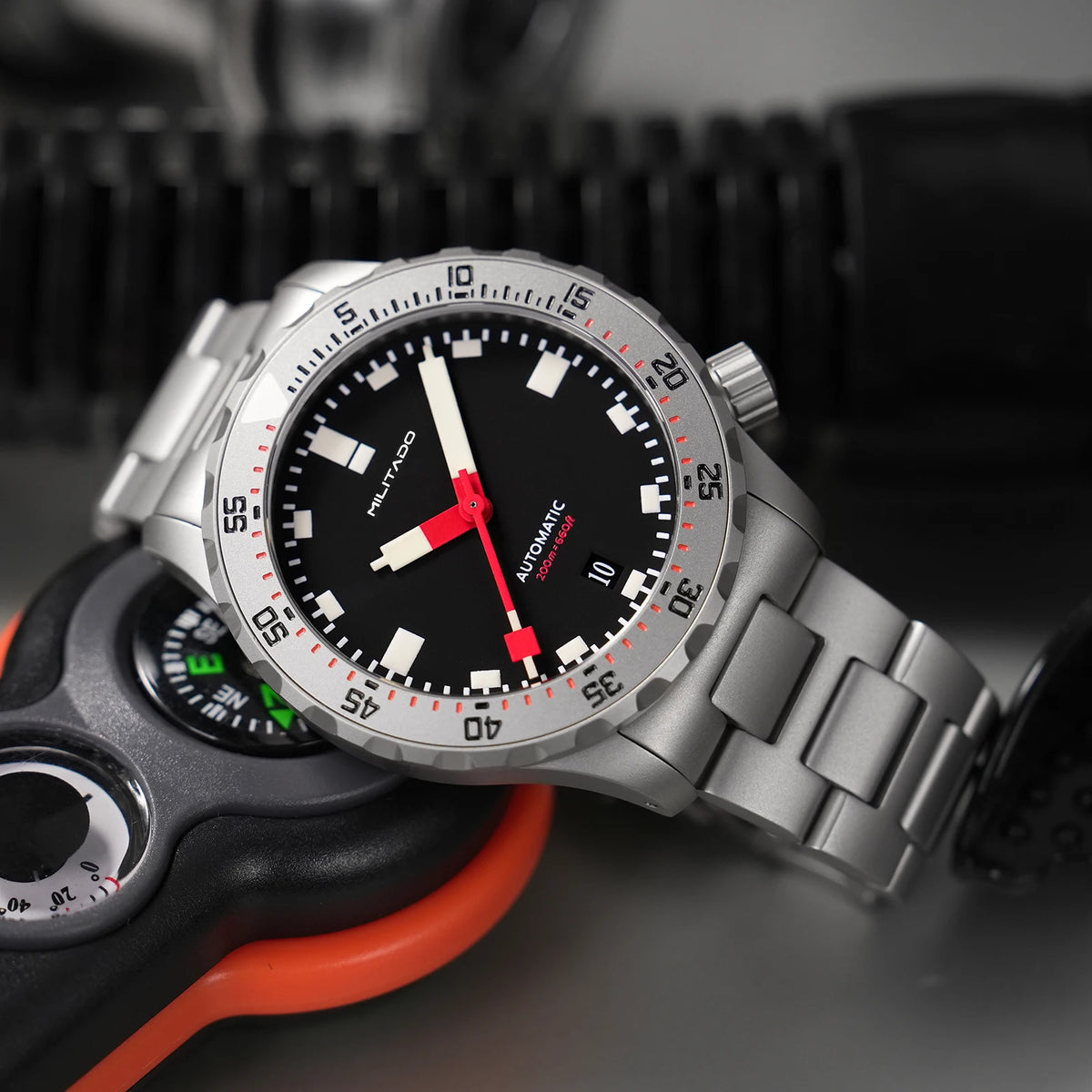 Militado ML20 39Mm Men Automatic Dive Watch Sl3001 Mechanical 200M Waterproof AR Sapphire Luminous Stainless Steel Wristwatch