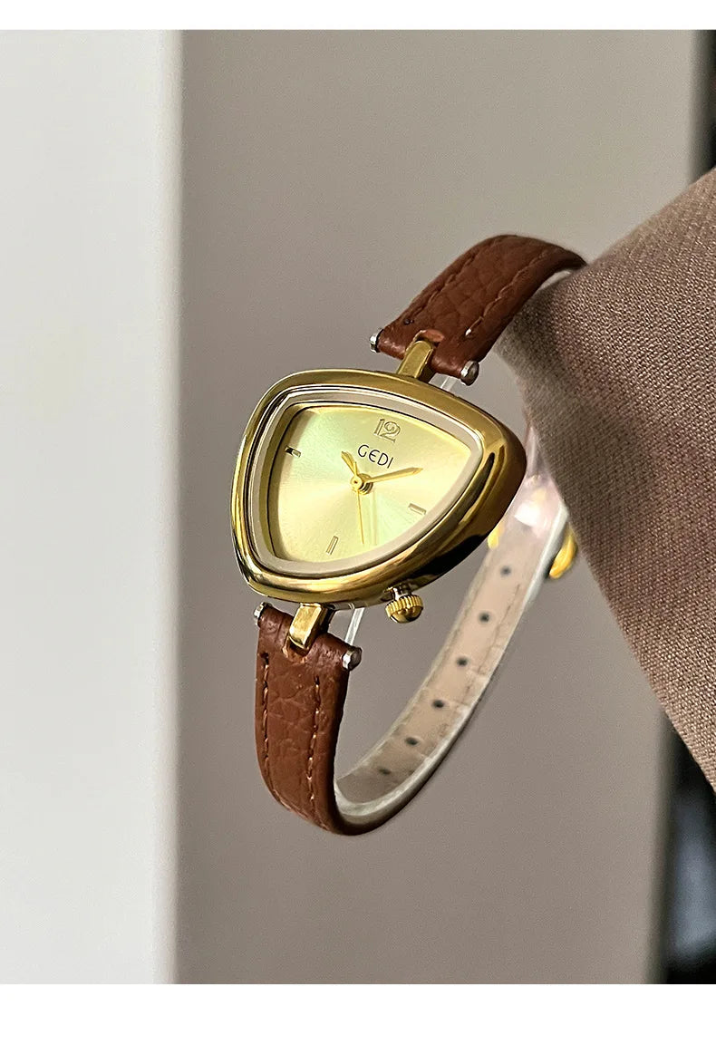 2026New Ladies Watch Versatile Irregular Triangle Dial Design Simple Waterproof High Beauty Women's Fashion Quartz Clock Watches