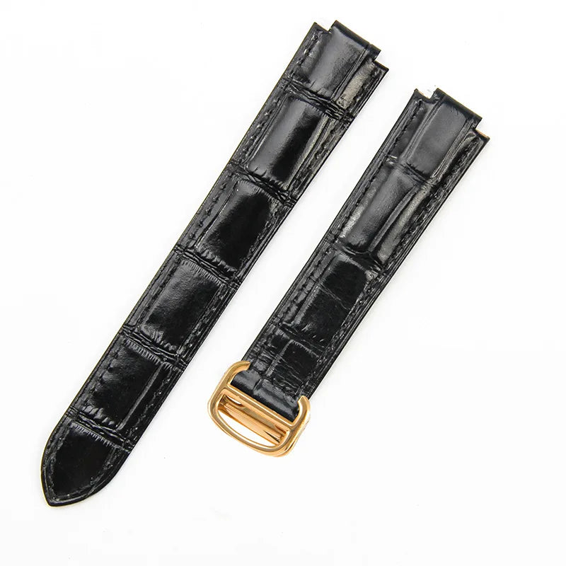 Applicable Cartier Blue Balloon Watch Strap Genuine Leather Unisex Original Folding Buckle Tail Bulge Cowhide Accessories14mm16m