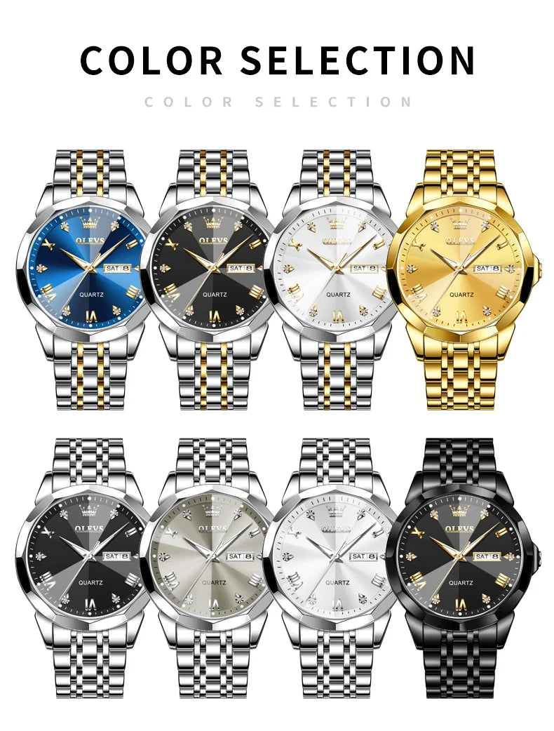 OLEVS Brand 9931 New Quartz Stainless Steel Strap Man Wristwatch Retro Hot Style Great Quality Fashion Waterproof Watch for Men
