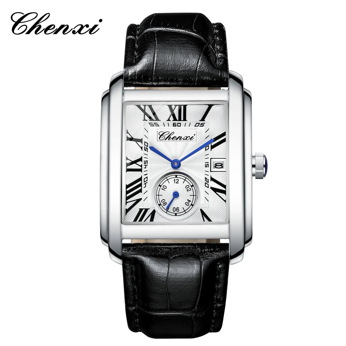 Chenxi 8216 Top Brand Rectangle Sport Men Watch Hot Sell Military Calendar Waterproof Male Genuine Leather Quartz Elegant Clock