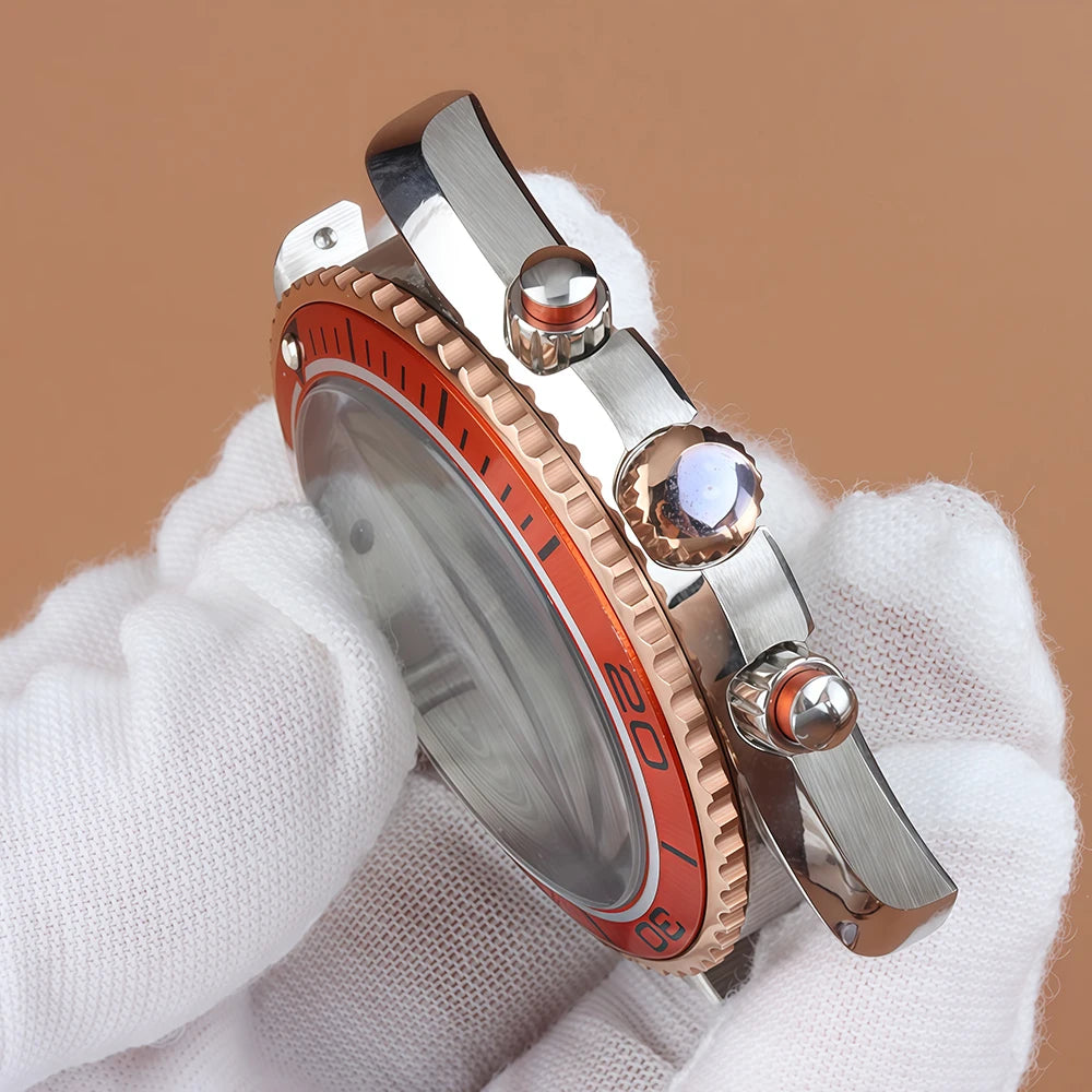 Chronograph VK63 Dial 45.5mm Dial For Seamaster 600 Waterproof Watch Case For Seiko VK63 VK64 Quartz Movement 33mm Dial 5 hands