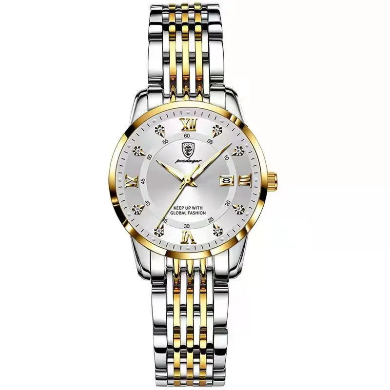 POEDAGAR Casual Wrist Watch For Women Luxury Waterproof Luminous Date Ladies Watch Stainless Steel Quartz Women Watch Gold reloj