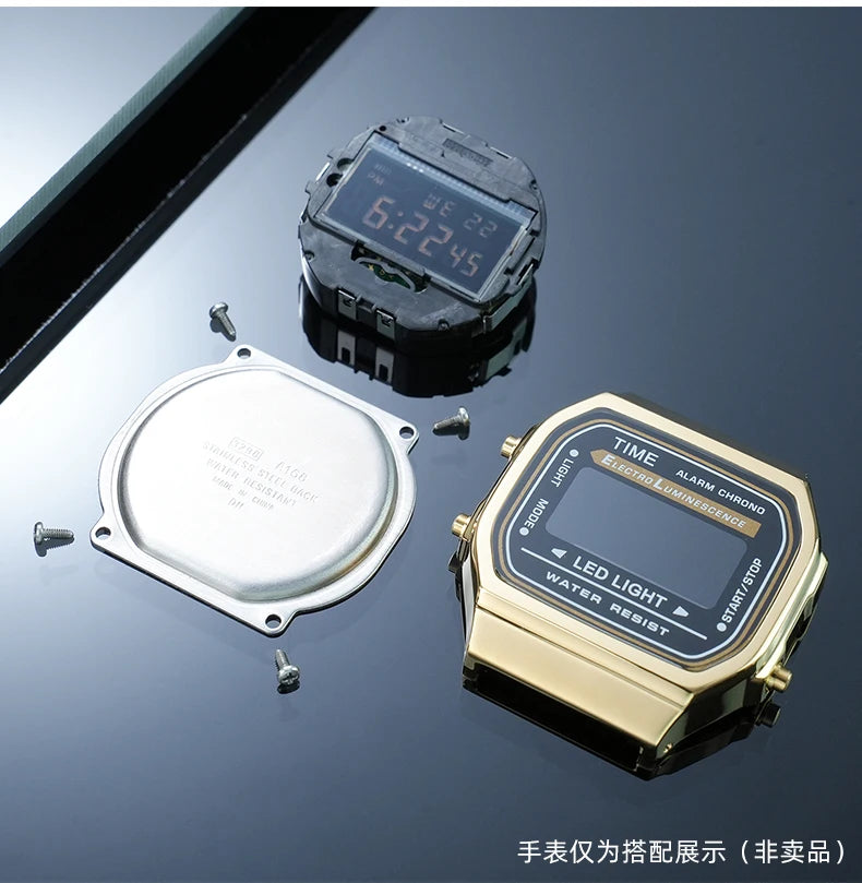 A168 case mod kit Stainless steel metal Bezel watch Case+Strap For Casio A168WG/WA/WGG/WEHA Series Modified Suit watchband+Tool