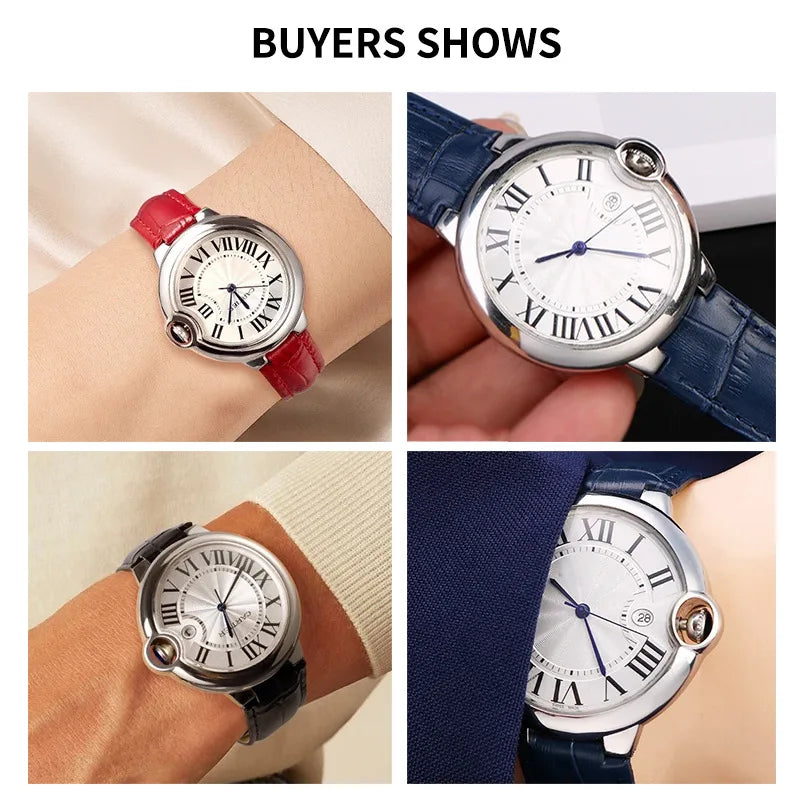 Applicable Cartier Blue Balloon Watch Strap Genuine Leather Unisex Original Folding Buckle Tail Bulge Cowhide Accessories14mm16m