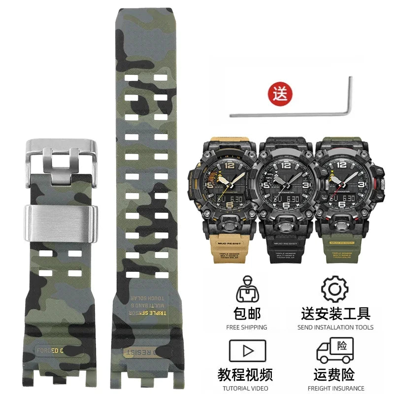 For G-SHOCK Casio Watch Band for Men's Second Generation Big Mud King Modified GWG2000 GWG-2000 GWG-2040 Resin Rubber Strap