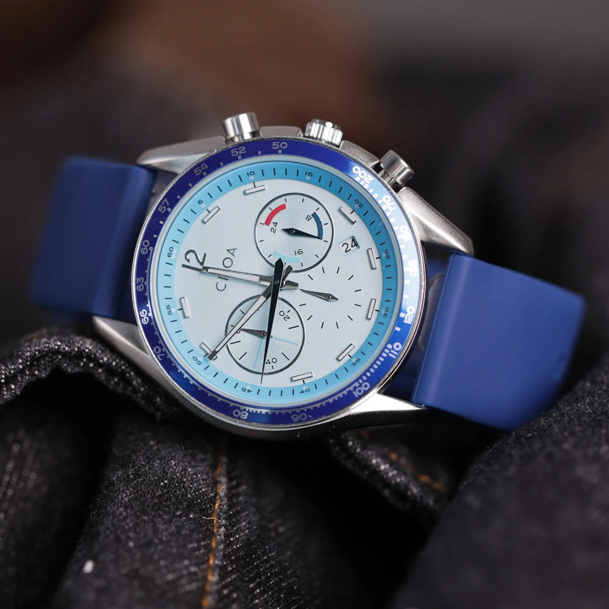 CILOA Blue Round Multi-Function Watch Men's Light Luxury Brand Authentic New Trend Fashion High Quality Quartz Watch