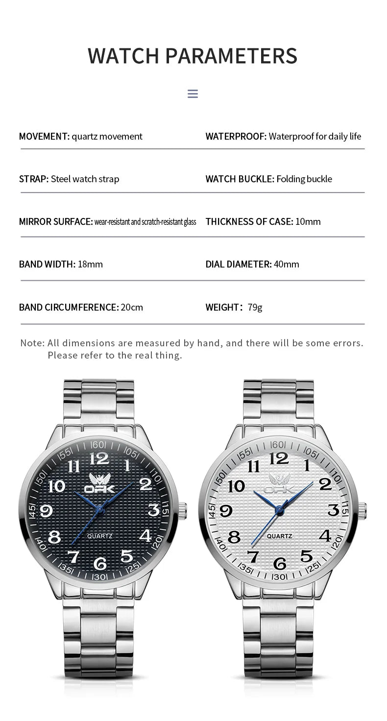 OPK 6008 Golden Stainless steel Men's Watches Roman Scale Checkered Dial Design Watch Man