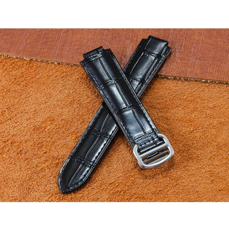 Applicable Cartier Blue Balloon Watch Strap Genuine Leather Unisex Original Folding Buckle Tail Bulge Cowhide Accessories14mm16m