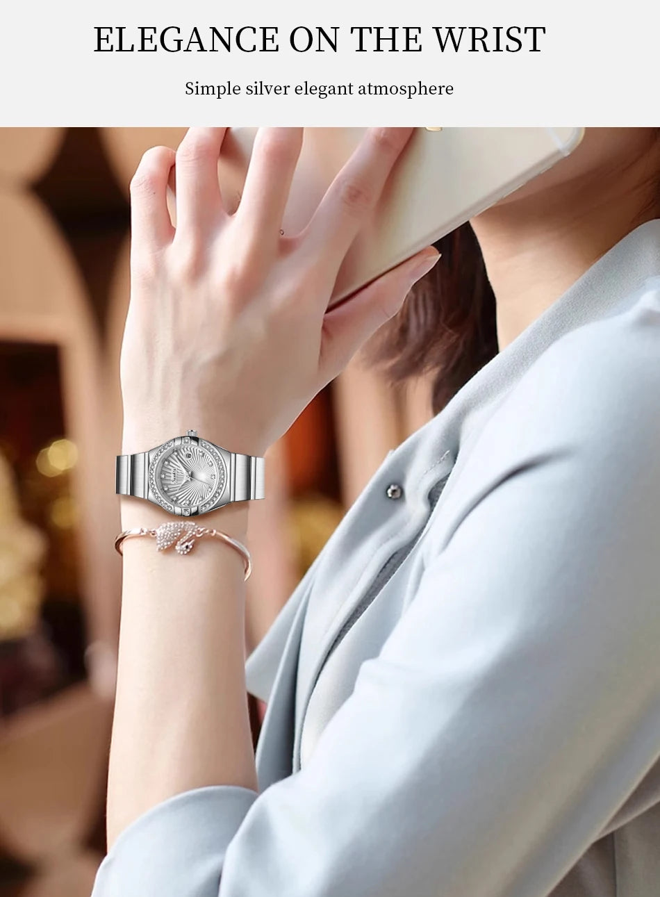 Sunkta Woman Watch LIGE Fashion Luxury Elegant Retro Diamond Simple Stainless Waterproof Casual Calendar Quartz Women's Watches