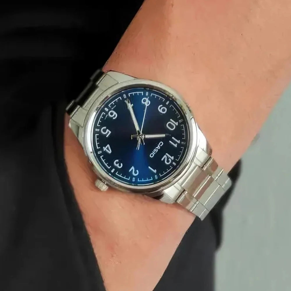 Casio Watch for Men Simple Relogio Waterproof Business Casual Watch MTP-V005D-2B4 Steel Belt Series