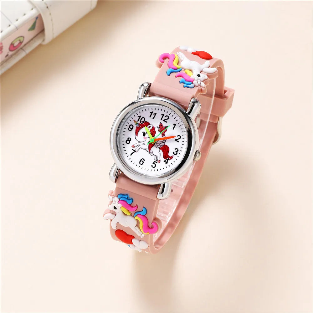 Cute Unicorn Children's Watch Candy Color Silicone Band Cartoon Watch