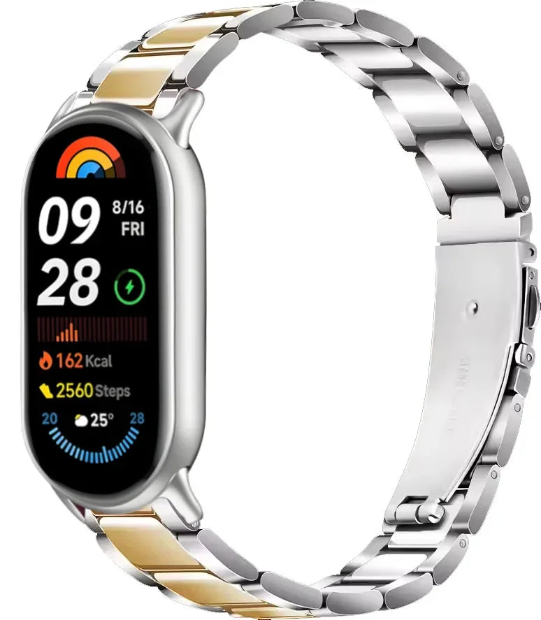 Metal Strap for Xiaomi Mi Band 10/9/8 Stainless Steel Watch Strap Correa for Miband 8/9/10 Replacement Wristband Bracelet Correa