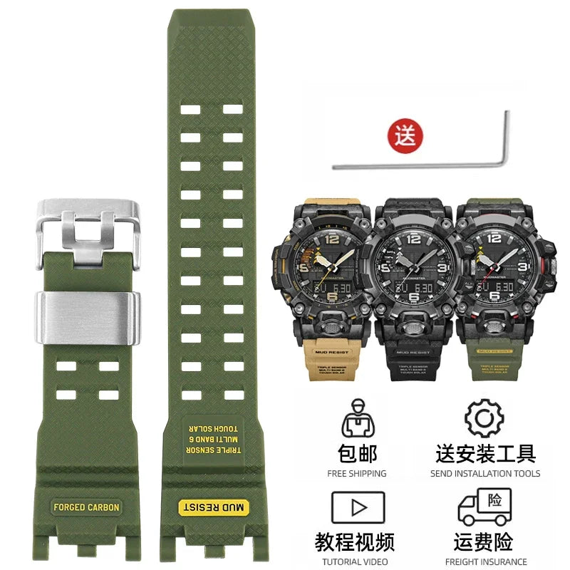 For G-SHOCK Casio Watch Band for Men's Second Generation Big Mud King Modified GWG2000 GWG-2000 GWG-2040 Resin Rubber Strap