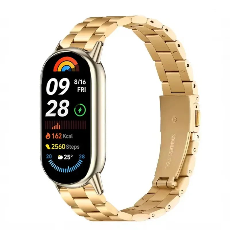 Metal Strap for Xiaomi Mi Band 10/9/8 Stainless Steel Watch Strap Correa for Miband 8/9/10 Replacement Wristband Bracelet Correa