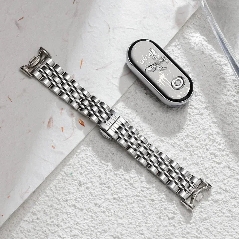 Metal Strap for Xiaomi Mi Band 10/9/8 Stainless Steel Watch Strap Correa for Miband 8/9/10 Replacement Wristband Bracelet Correa
