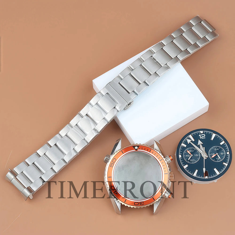Chronograph VK63 Dial 45.5mm Dial For Seamaster 600 Waterproof Watch Case For Seiko VK63 VK64 Quartz Movement 33mm Dial 5 hands