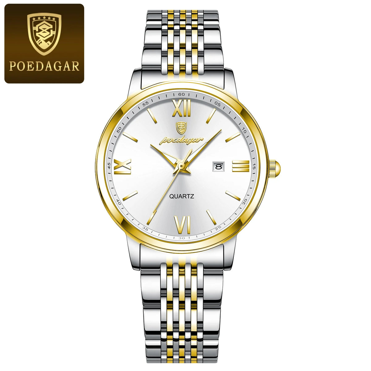 POEDAGAR Original Fashion Watch For Woman Waterproof Luminous Date Ladies Watch Stainless Steel Quartz Business Women's Watches