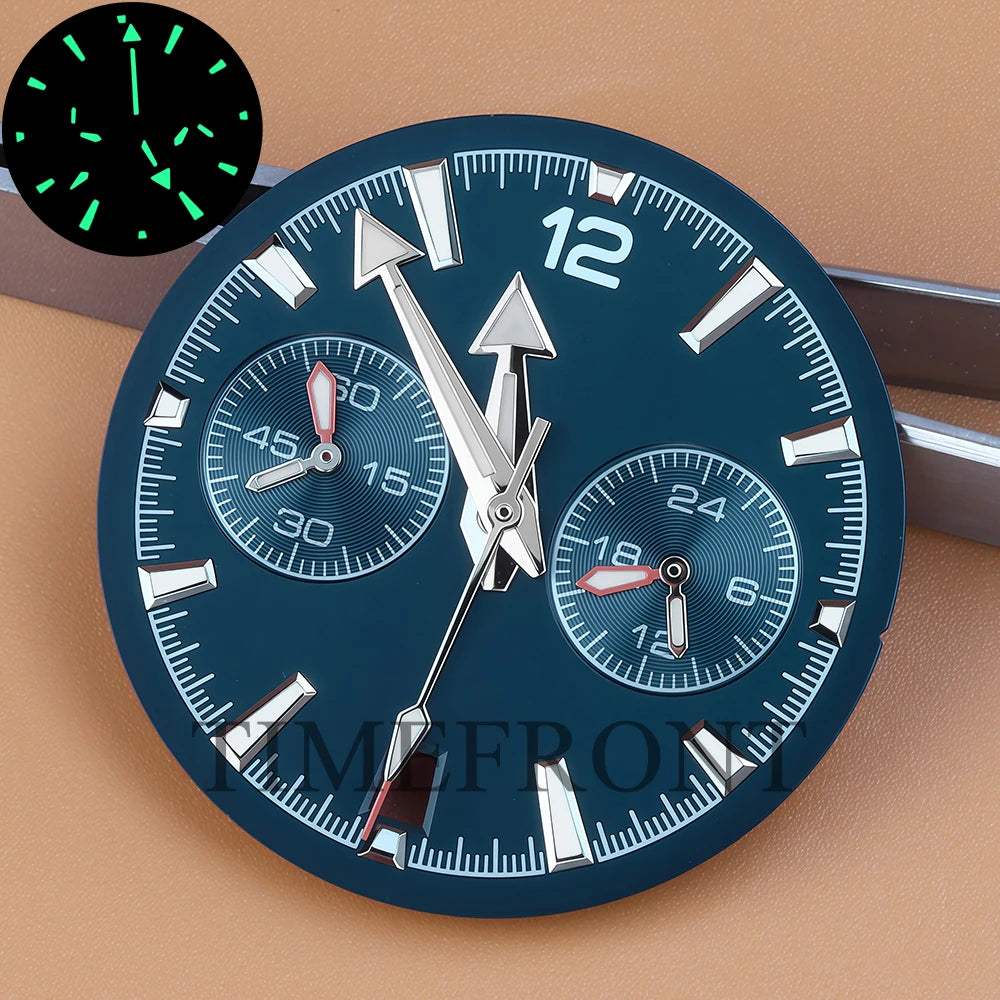 Chronograph VK63 Dial 45.5mm Dial For Seamaster 600 Waterproof Watch Case For Seiko VK63 VK64 Quartz Movement 33mm Dial 5 hands