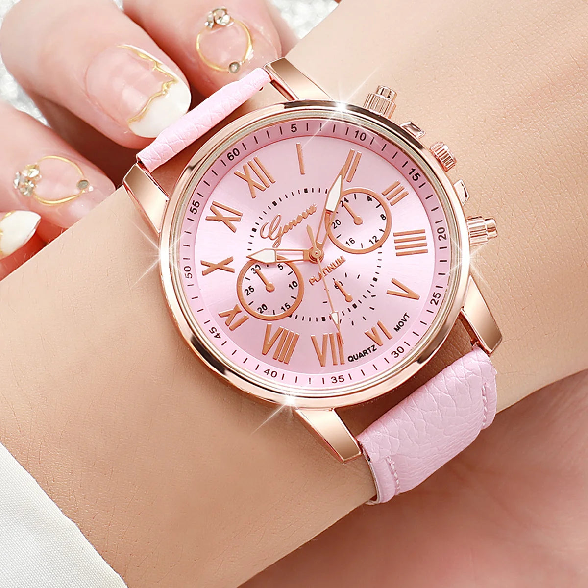 8PCS/Set Fashion Women Watches Casual Ladies Quartz Watch for Girls Clock Gift Reloj Mujer（Without Box）