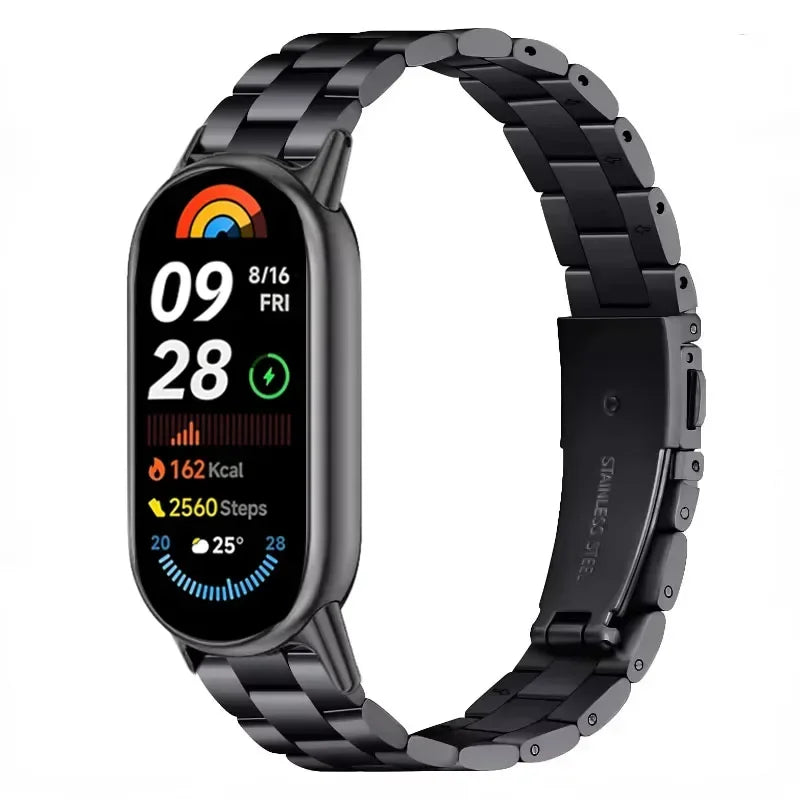 Metal Strap for Xiaomi Mi Band 10/9/8 Stainless Steel Watch Strap Correa for Miband 8/9/10 Replacement Wristband Bracelet Correa