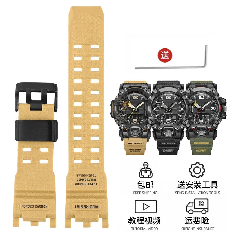 For G-SHOCK Casio Watch Band for Men's Second Generation Big Mud King Modified GWG2000 GWG-2000 GWG-2040 Resin Rubber Strap