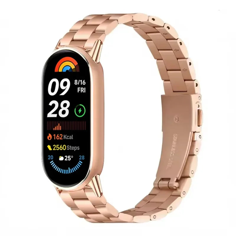 Metal Strap for Xiaomi Mi Band 10/9/8 Stainless Steel Watch Strap Correa for Miband 8/9/10 Replacement Wristband Bracelet Correa