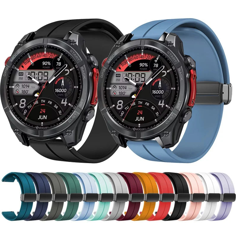 Magnetic Folding Buckle Band for Zeblaze Stratos 4 Smart Watch Silicone Strap for Zeblaze Stratos 4 Watchband Bracelet