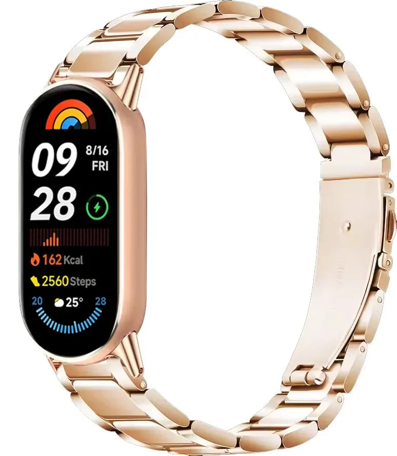 Metal Strap for Xiaomi Mi Band 10/9/8 Stainless Steel Watch Strap Correa for Miband 8/9/10 Replacement Wristband Bracelet Correa