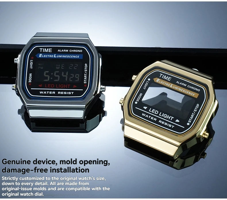 A168 case mod kit Stainless steel metal Bezel watch Case+Strap For Casio A168WG/WA/WGG/WEHA Series Modified Suit watchband+Tool
