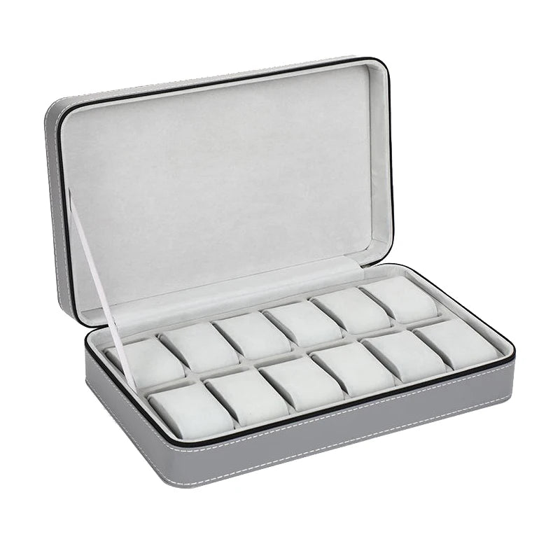 2/4/6/8/10/12 Slots Watch Suitcase Organizer Portable Zipper Watch Case Bracelets Men's and Women's Multifunctional Display Box