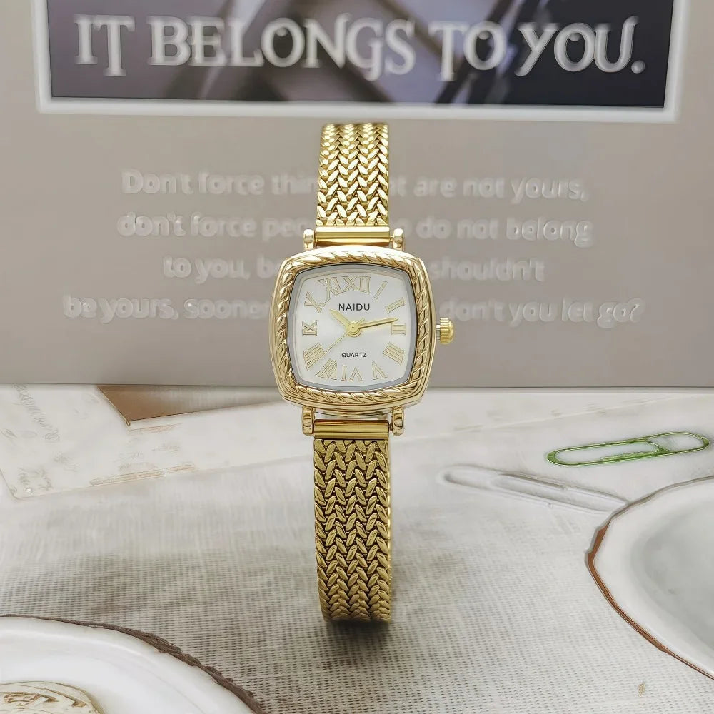 Famous Brand Women Watch Stainless Steel Strap Gold Watch Fashion Luxury Gift Ladies Quartz Wristwatches Relojes Para Mujer