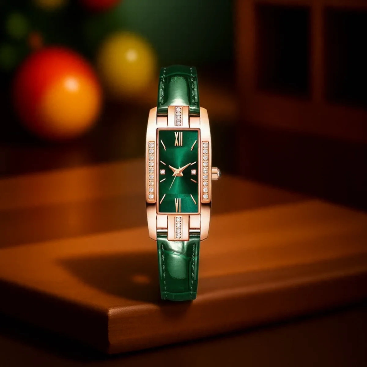 Elegant Women Baroque Rhinestone Quartz Watch Rectangle Analog Wristwatch Fashion Gift for Mom