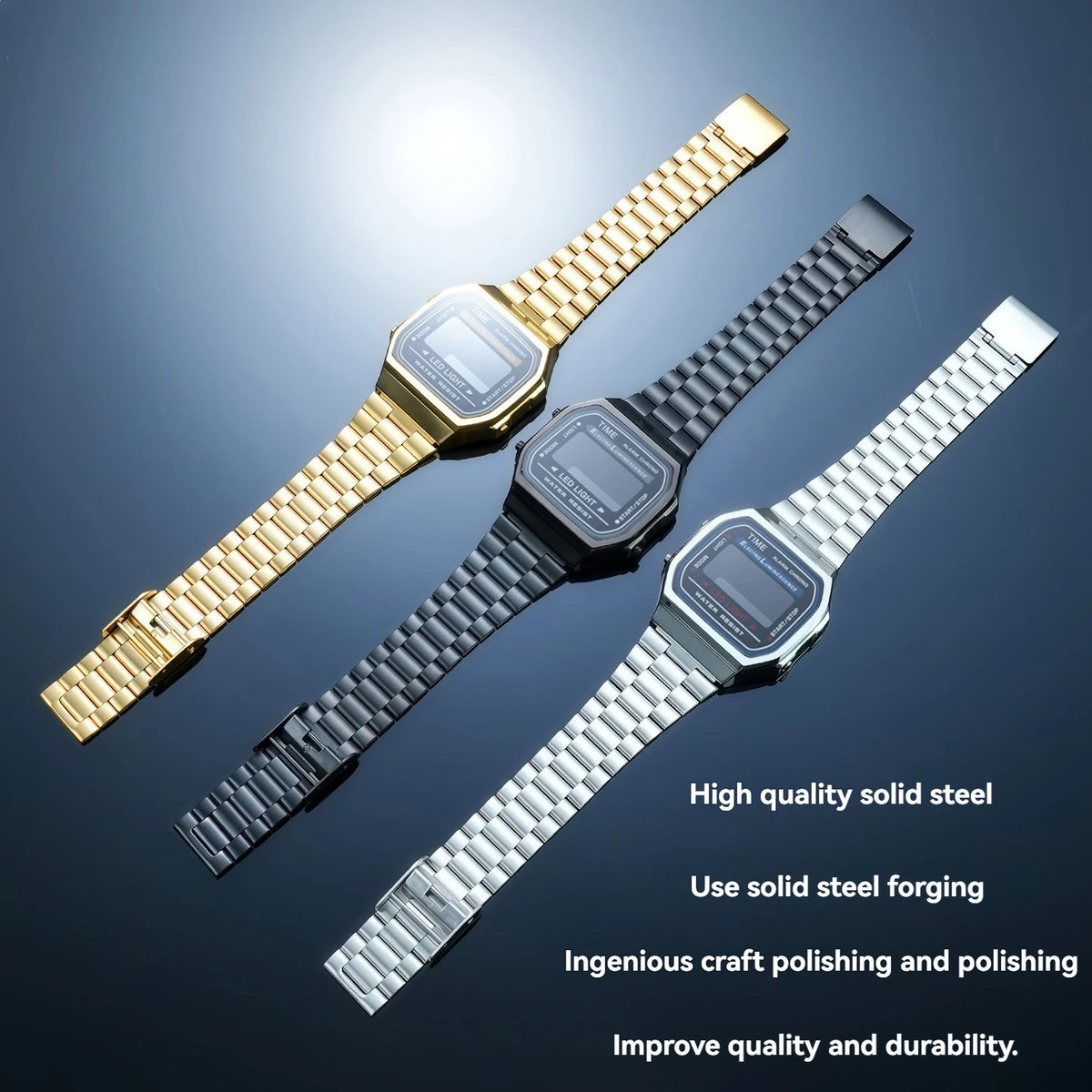 A168 case mod kit Stainless steel metal Bezel watch Case+Strap For Casio A168WG/WA/WGG/WEHA Series Modified Suit watchband+Tool