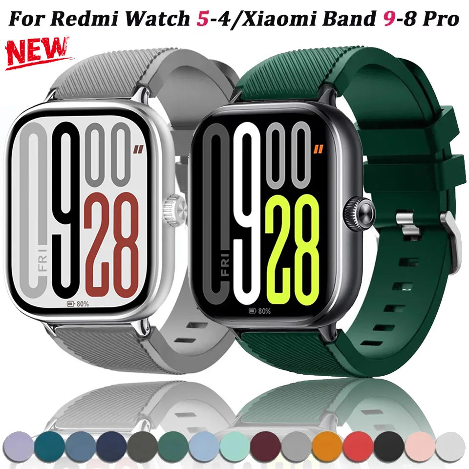 Silicone Band for xiaomi Redmi Watch 4/5 Strap accessories Sport Replacement correa bracelet For Xiaomi Band 8 pro/9 pro bands