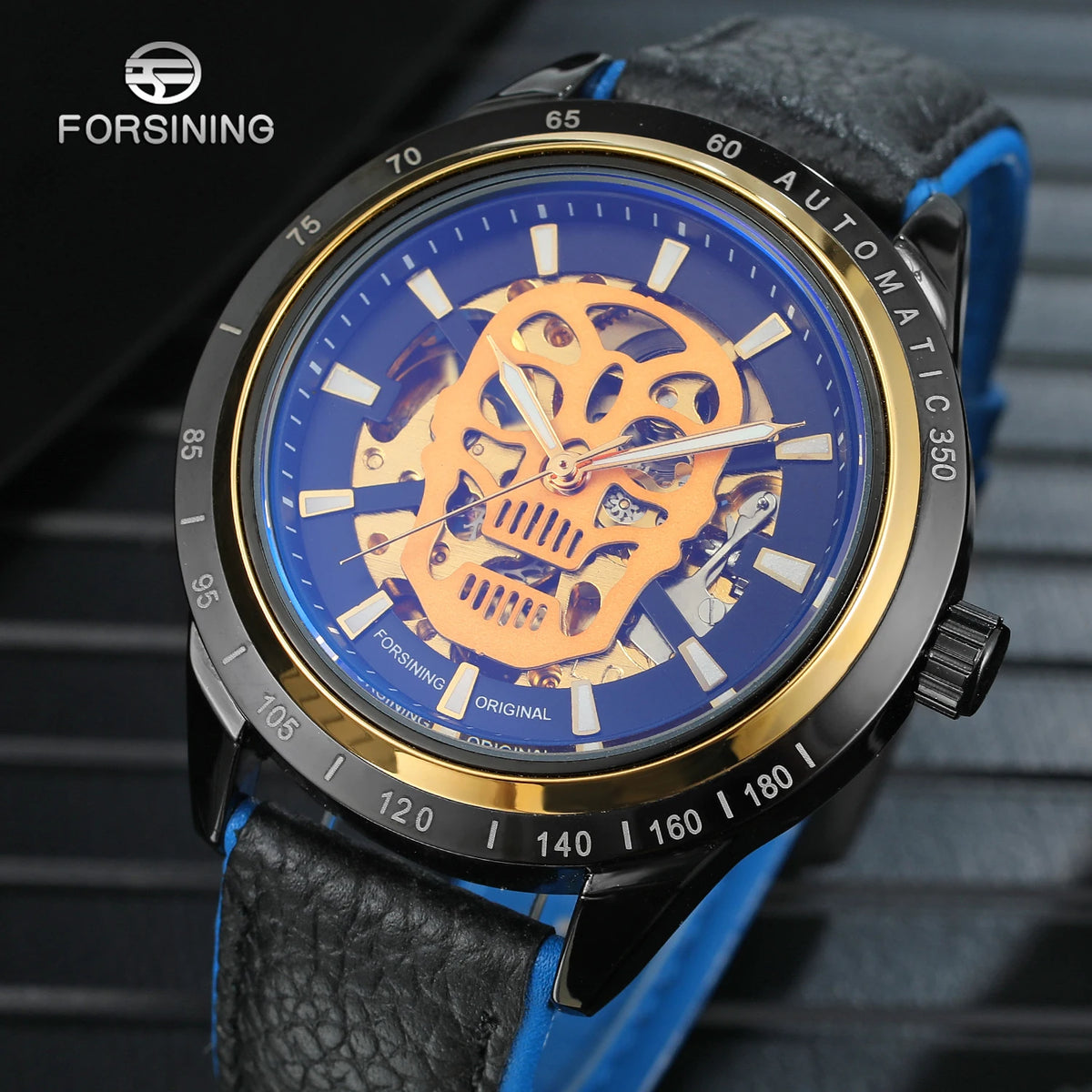 FORSINING Fashion 2026 Skull Skeleton Cool Man Watch Mechanical Automatic Movement Clock Sport Leather Luxury Brand Male Watches
