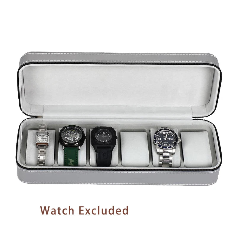2/4/6/8/10/12 Slots Watch Suitcase Organizer Portable Zipper Watch Case Bracelets Men's and Women's Multifunctional Display Box