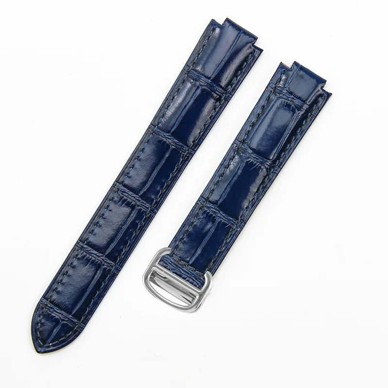 Applicable Cartier Blue Balloon Watch Strap Genuine Leather Unisex Original Folding Buckle Tail Bulge Cowhide Accessories14mm16m