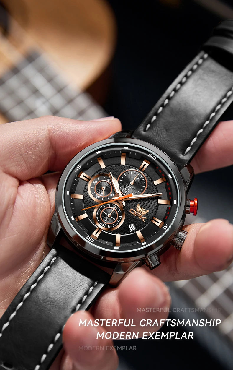OPK 6083 Classic Quartz Watch for Men Waterproof Sport Men's Watches Fashion Leather Strap Luminous Business Male Wristwatches