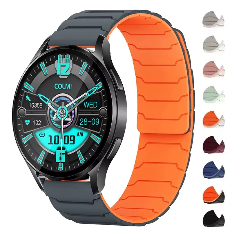 22mm 20mm Magnetic Silicone Strap For COLMI i28 Ultra Smartwatch Sport Band For COLMI C8 Max/P76/P28 Plus/P73/P8 P9 P10/ V31 V23