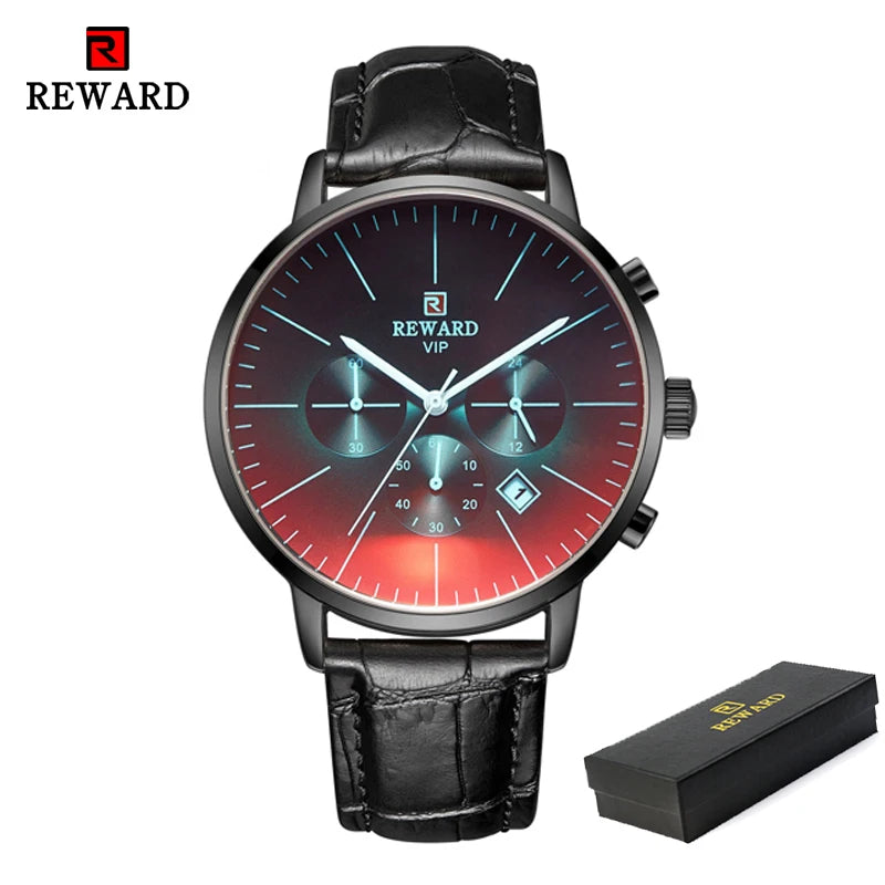 REWARD Men’s Watches Top Brand Sport Watch Luxury Men Stainless Steel Mesh Quartz Wrist Watches Chronograph Design Male Clock