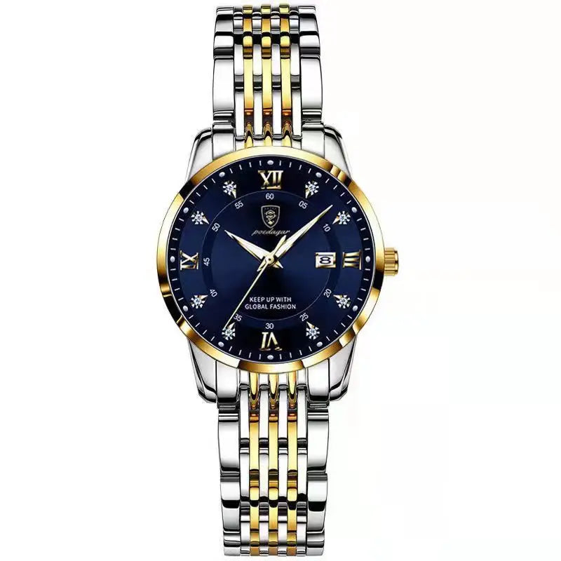 POEDAGAR Casual Wrist Watch For Women Luxury Waterproof Luminous Date Ladies Watch Stainless Steel Quartz Women Watch Gold reloj