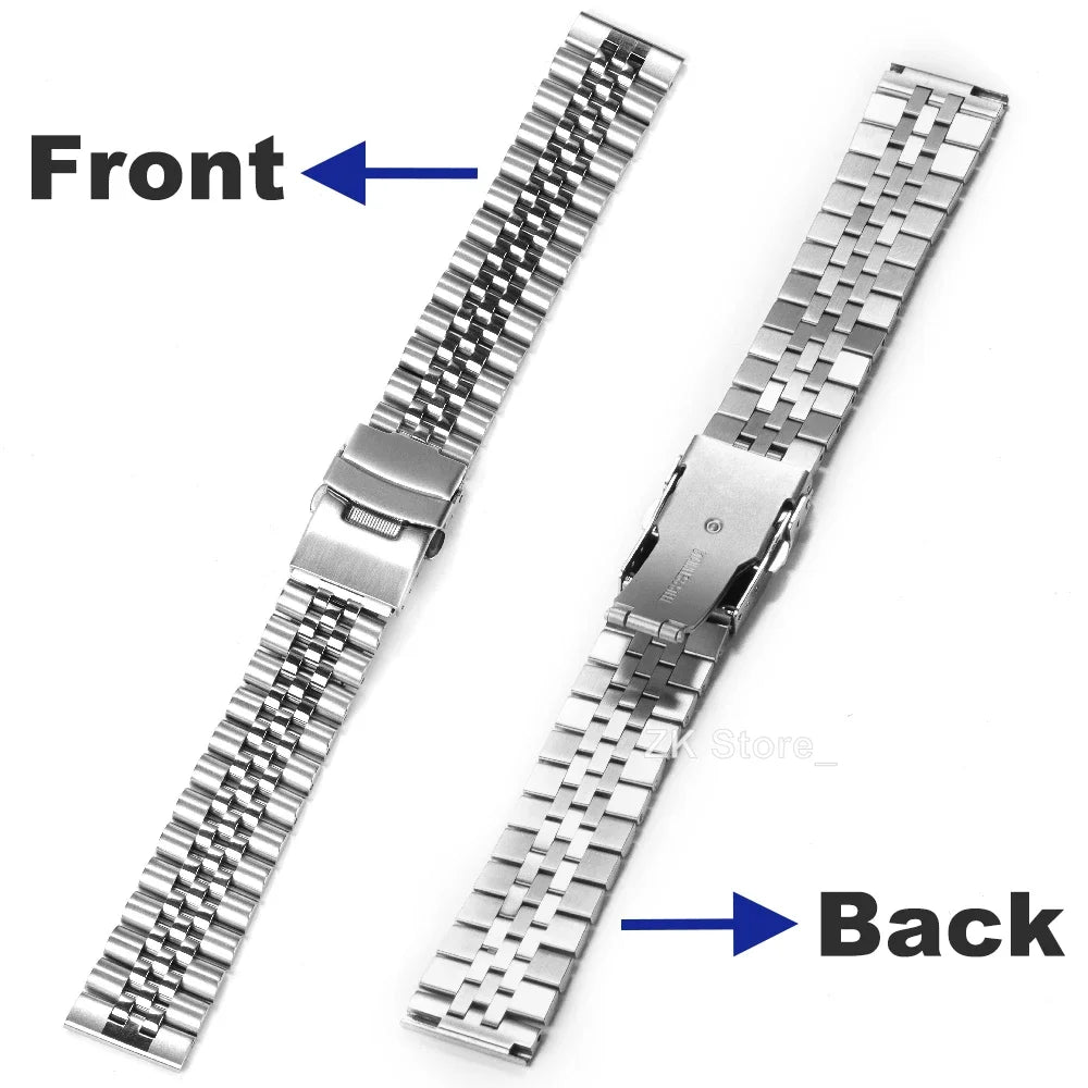 Straight End Stainless Steel Strap for Jubilee SKX007/009 Curved End Metal Watch Band 18mm 19mm 20mm 21mm 22mm Bracelet